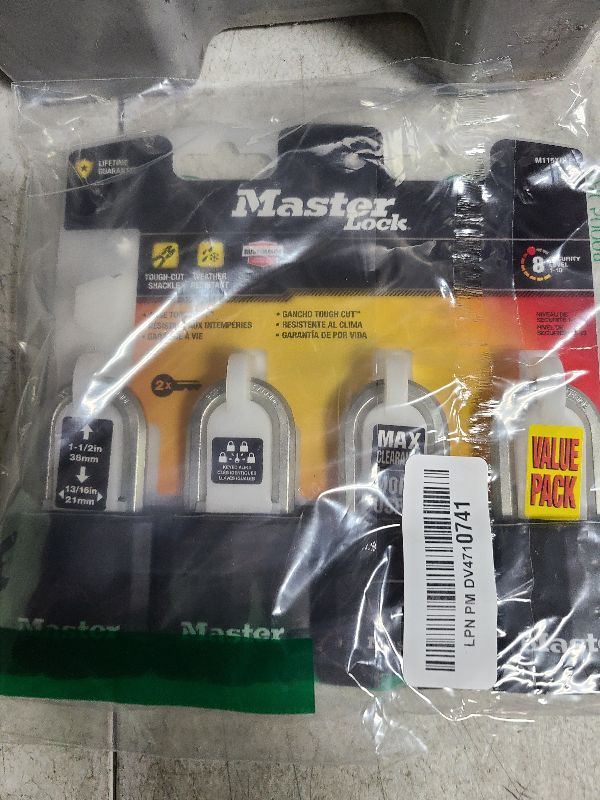 Photo 1 of Master Lock Black Outdoor Key Lock, Heavy Duty Weather Resistant Padlock with Cover, Keyed Alike Padlocks for Outdoor Use, 4 Pack, M115XQLF