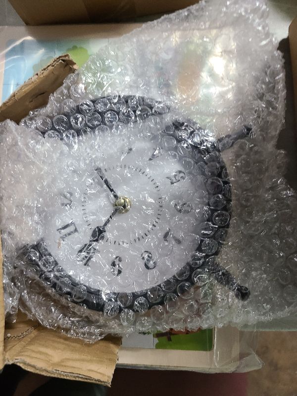 Photo 1 of MACVAD Vintage Black Table Clock on Stand, Decorative Desk and Shelf Clock?Decorative Battery Operated Table Top Clock for Living Room?Silent Non-Ticking(Small)