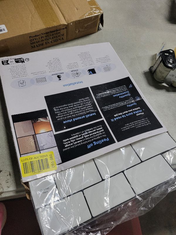 Photo 1 of Art3d 10-Sheet Backsplash Tile for Kitchen Peel and Stick, 12"x12" Stick on Subway Tiles for Kitchen, Bathroom Back Splashes, White-Black Grout