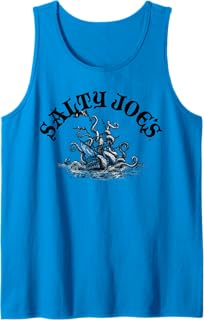 Photo 1 of  Salty Joe's Octopus Attack Logo Surf Shop Graphic Tank Top blue size M
