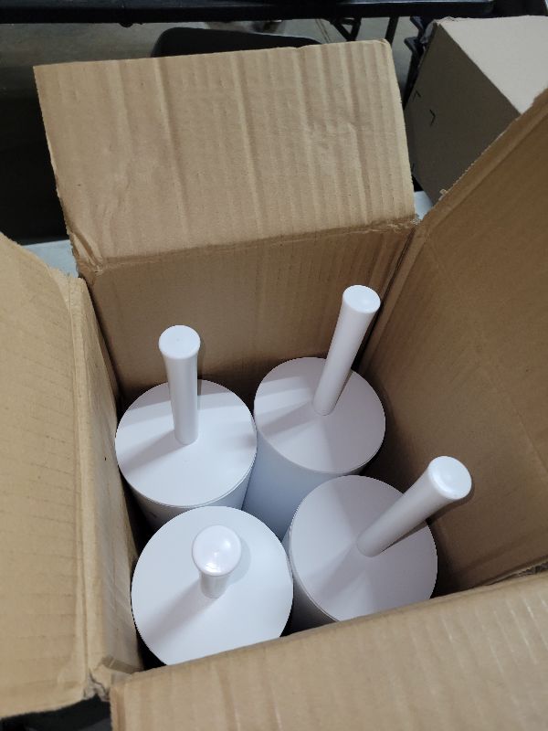 Photo 1 of Amazon Basics Toilet Brush and Holder Set - 4-pack, White (Previously AmazonCommercial brand)