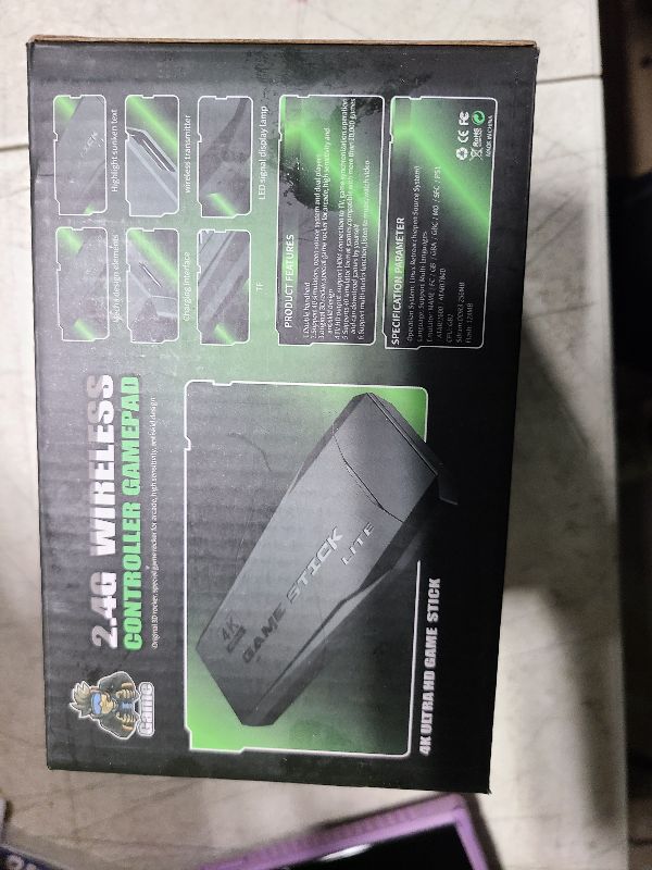 Photo 1 of ANGFA Wireless Retro Game Console Stick, Upgrade Retro Video Gaming Stick Built in 20000+ Games with 18 Emulators, 4K HDMI Output with 2 Pack 2.4G Wireless Controllers for Nostalgia Gifts- 64GB