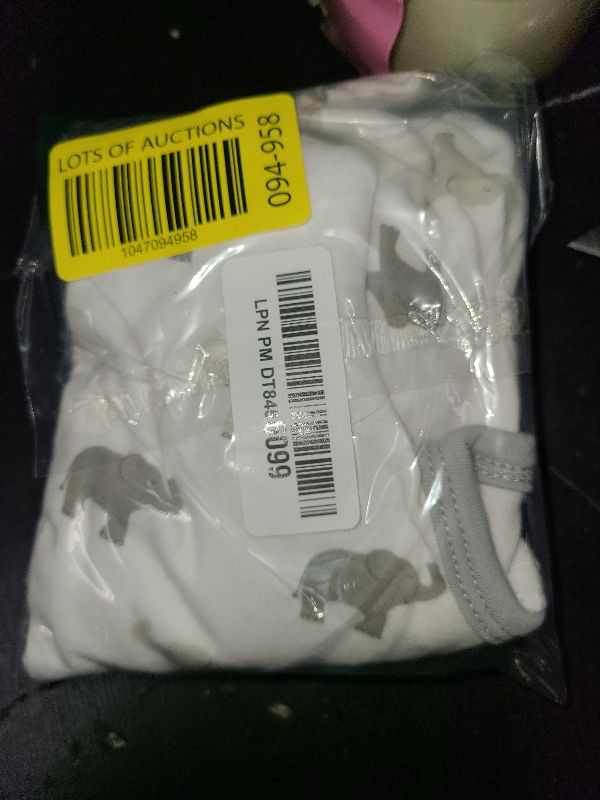 Photo 1 of Amazing Baby Transitional Swaddle Sack with Arms Up Half-Length Sleeves and Mitten Cuffs, Small, 0-3 months, 6-14 lbs, Tiny Elephants, Sterling (Arms Up Swaddle, Transition Swaddle Sleep Sack)
