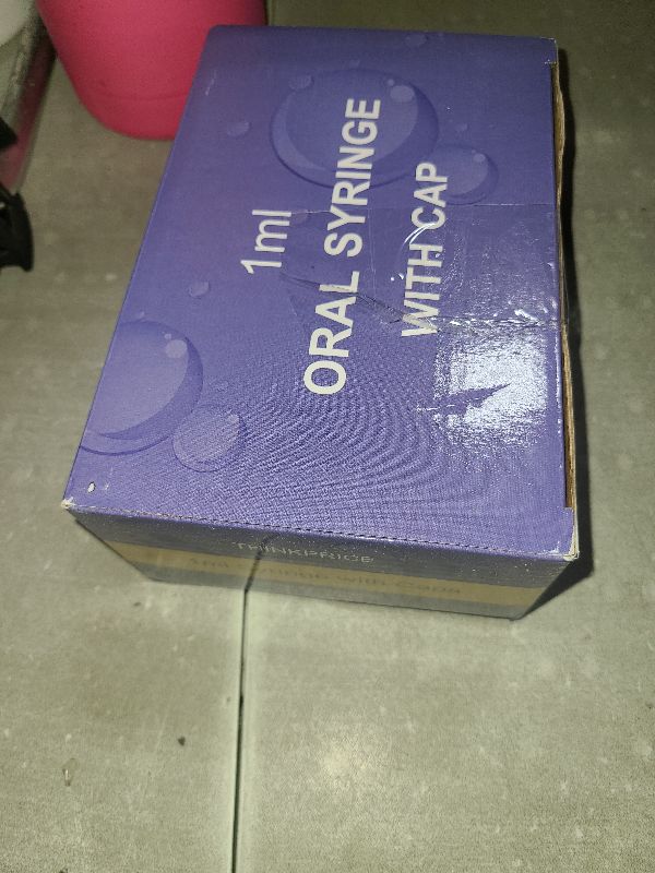Photo 1 of 50 Pcs 1ml Syringes with Caps Oral Dispenser Individually Sterile Warpped for Medicine Dropper, Colostrum Collect Feeding Pets, Liquid