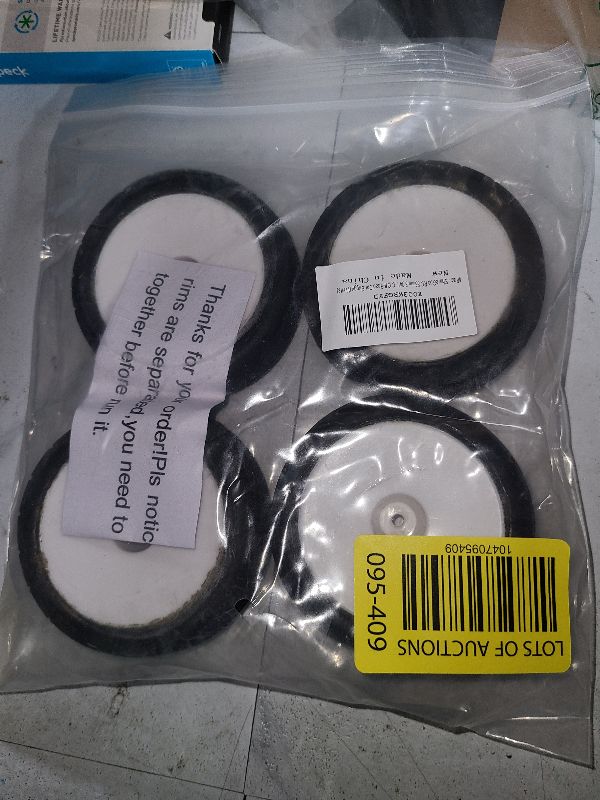 Photo 1 of 4Pack ShareGoo RC 85mm/3.34" Rubber Tires Front Rear Tyres 12mm Hex Wheel Compatible with Redcat HPI HSP Kyosho 1/10 RC Off-Road Car Buggy (White)