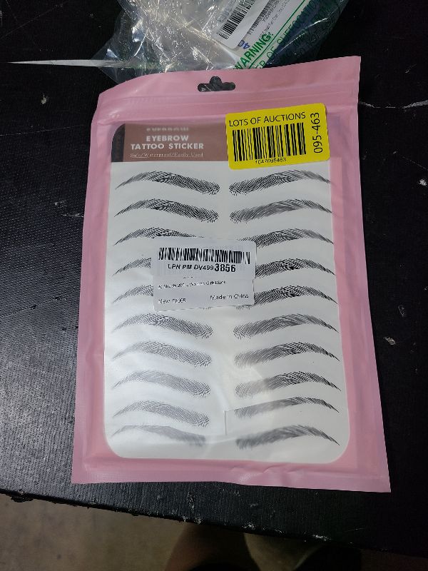 Photo 1 of 20 Sheets 200 Pairs Eyebrow Tattoo Sticker Waterproof 4D Hair-Like Natural Fake Tattoo Eyebrows Transfers Stickers Peel Off Brows Grooming Shaping Makeup Sticker for Women Girls,Black
