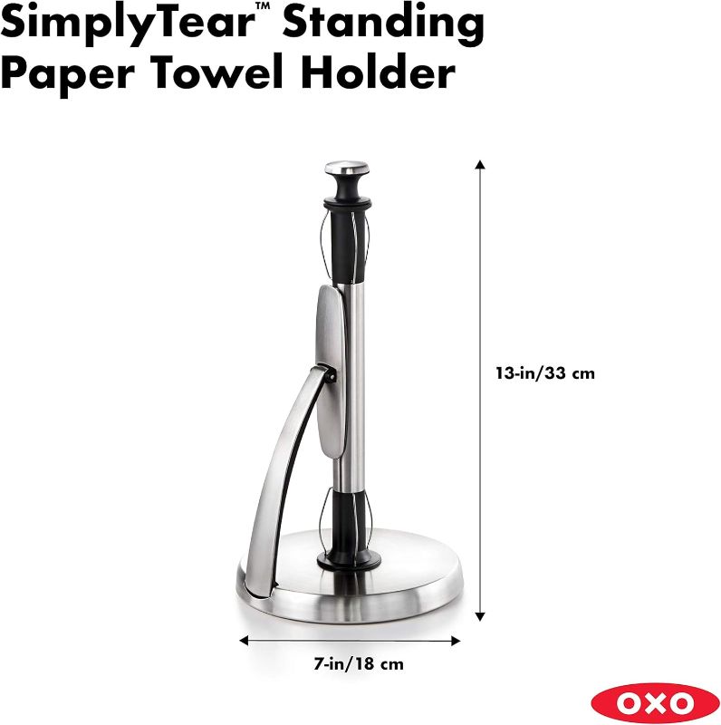 Photo 1 of  OXO Good Grips SimplyTear Paper Towel Holder - Stainless Steel (Silver & Black) 