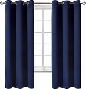 Photo 1 of BGment Room Darkening Curtains 45 Inches Long - Grommet Thermal Insulated Drapes Window Treatment Curtains for Bedroom, 2 Panels, 38 x 45 Inch, blue