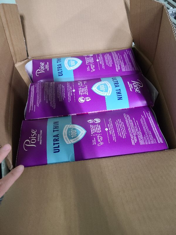Photo 1 of Poise Ultra Thin Incontinence Pads & Postpartum Incontinence Pads, 6 Drop Ultimate Absorbency, Long Length, 78 Count (3 Packs of 26),Packaging May Vary