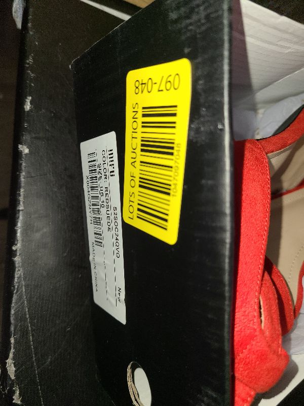 Photo 1 of IDIFU Red Heels Chunky Block Low Heels Square Open Toe Ankle Strap Short Heeled Sandals Wedding Bride Bridal Summer Prom Dress Shoes for Women Dressy Comfort Cute Small Heels(Red Suede, 10)