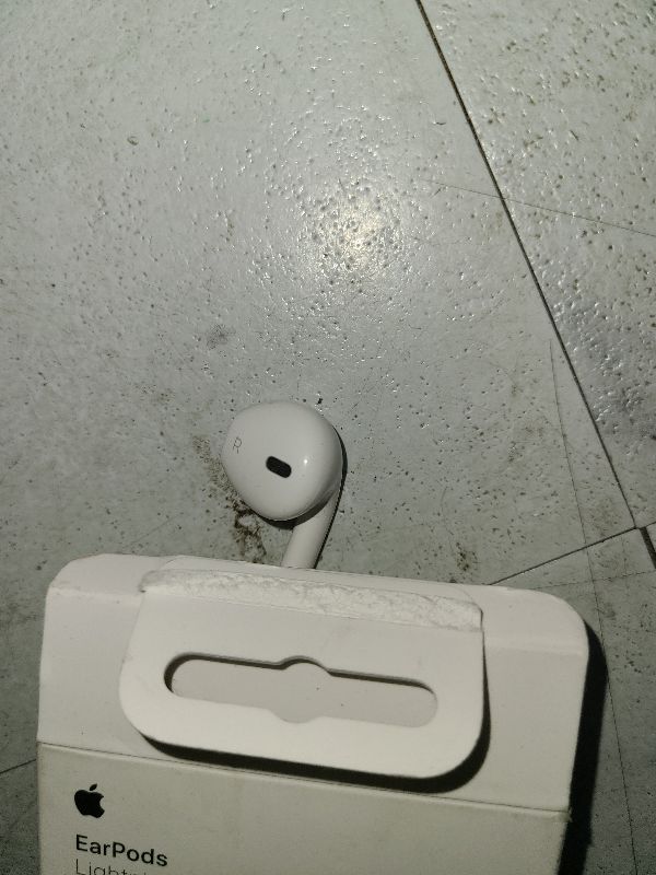 Photo 1 of Apple EarPods Headphones with Lightning Connector, Wired Ear Buds for iPhone with Built-in Remote to Control Music, Phone Calls, and Volume