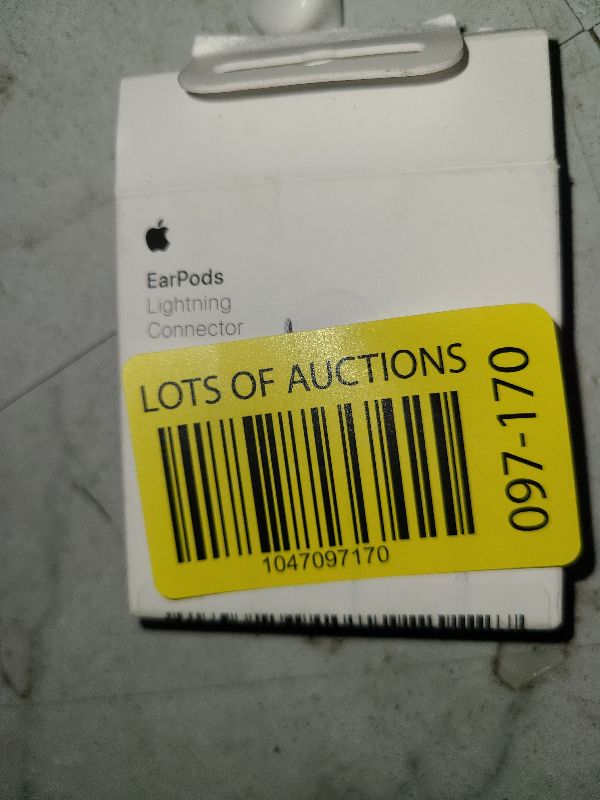 Photo 1 of Apple EarPods Headphones with Lightning Connector, Wired Ear Buds for iPhone with Built-in Remote to Control Music, Phone Calls, and Volume