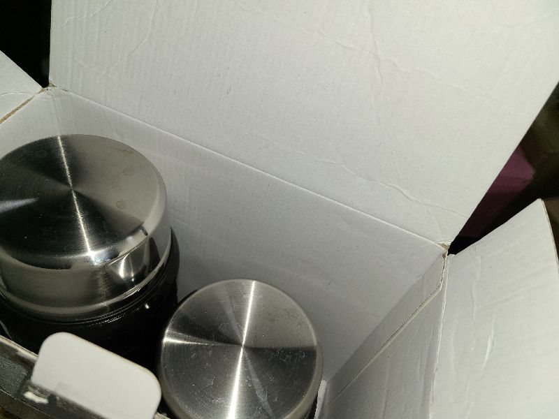Photo 1 of Bidakid Insulated Food Jar Set – 25.4oz & 17oz Stainless Steel Containers with Folding Spoon and Carrying Bags – Leak-Proof, Keeps Food Hot or Cold for up to 12 Hours – Ideal for Work, School, Travel
