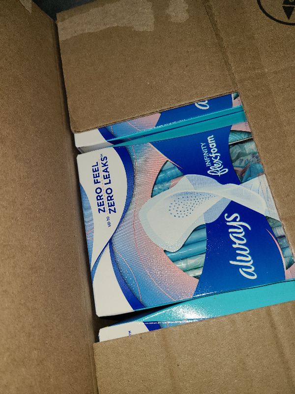 Photo 1 of Always Infinity Feminine Pads for Women, Size 3, Extra Heavy Flow, with wings, Unscented, 28 count x 3 Packs (84 count total)