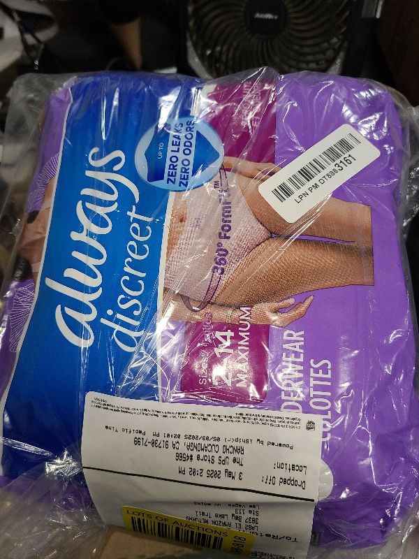 Photo 1 of Always Discreet Adult Incontinence & Postpartum Underwear For Women, Size Small/Medium,White, Maximum Absorbency, Disposable, 19 Count(Pack of 1) (Packaging May Vary)