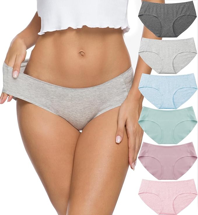 Photo 1 of Altheanray Womens Underwear Cotton Underwear for Women Seamless Hipster Bikini Briefs Panties 6 Pack(3028S,Line 4) S