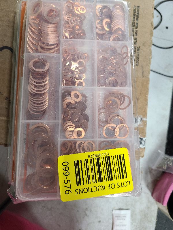 Photo 1 of 325 PCS, 10 Sizes, Premium Copper Metric Sealing Crush Washers Assortment Kit, Upgraded Flat Ring Oil Drain Plug Crush Washer Gasket Seal Assortment Set, Banjo Bolt Washer for Automotive, Motorcycles