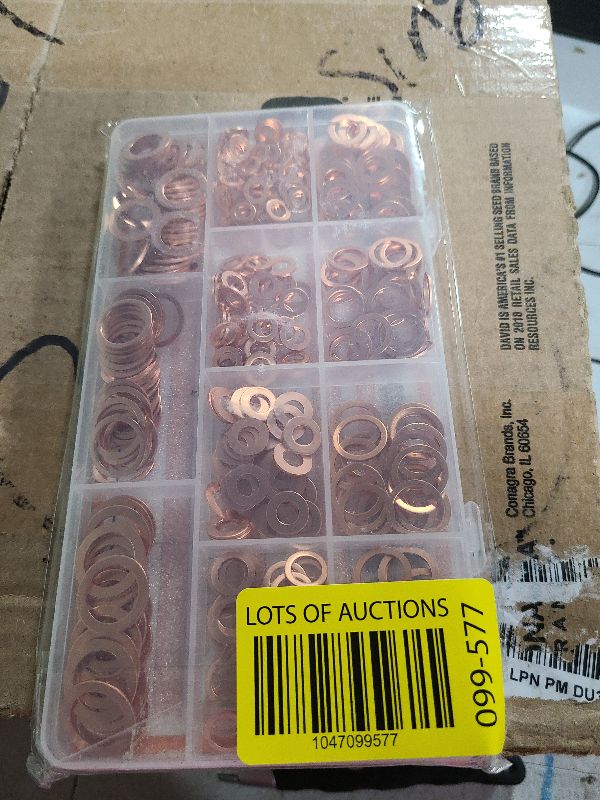 Photo 1 of 325 PCS, 10 Sizes, Premium Copper Metric Sealing Crush Washers Assortment Kit, Upgraded Flat Ring Oil Drain Plug Crush Washer Gasket Seal Assortment Set, Banjo Bolt Washer for Automotive, Motorcycles