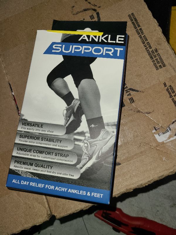 Photo 1 of ABIRAM Ankle Brace, Ankle Compression Sleeve, Foot Sleeve (1 Pair) with Strap, Ankle Support for Sprained Foot, Plantar Fasciitis Relief Socks, Achilles Tendonitis, Women & Men, S