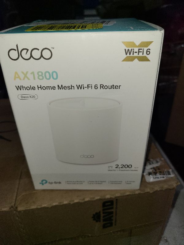 Photo 1 of TP-Link Deco WiFi 6 Mesh WiFi System(Deco X20) - Covers up to 2200 Sq.Ft, Replaces Wireless Internet Routers and Extenders, 1-Pack, White