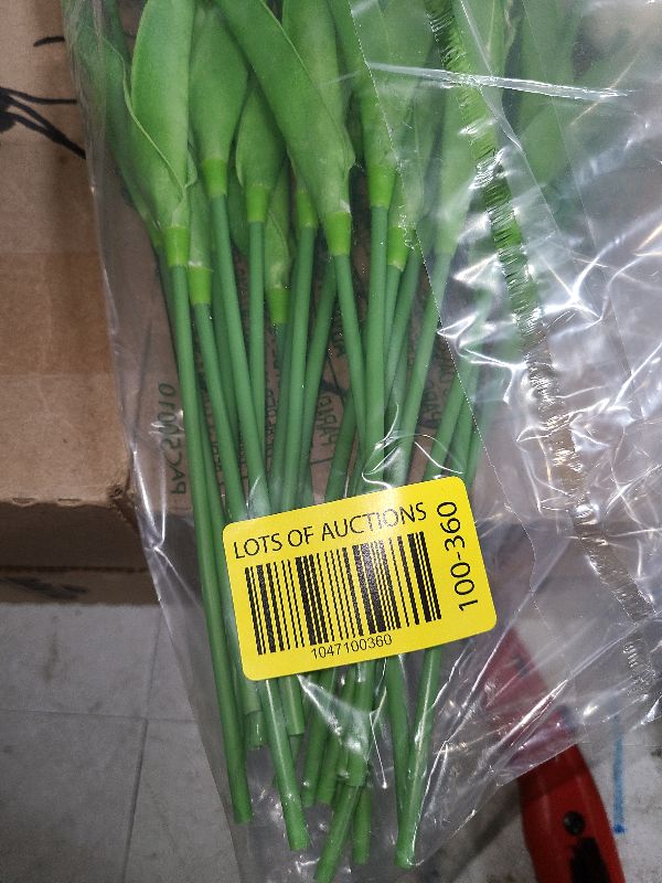 Photo 1 of 20 PCS Artificial Tulips 13.5inch Long Fake Flowers Real Touch Tulips Silk Flowers for Spring Easter Mother's Day Decorations (Off White) 