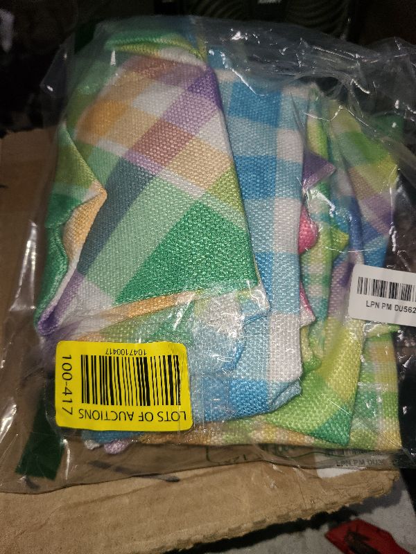 Photo 1 of 8 Pcs Easter Buffalo Check Plaid Pillow Covers 18x18 Pastel Mix Color Pillows Cases Easter Outdoor Cushion Covers Linen Square Decorative Cushion Cases with Hidden Zipper for Couch Sofa Farmhouse