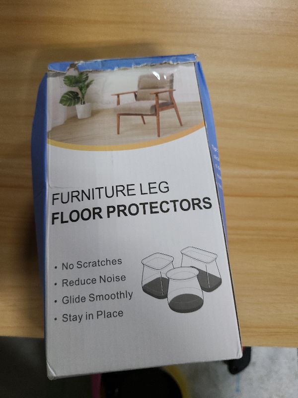Photo 1 of 24 Pcs Chair Leg Floor Protectors for Hardwood Floors Silicone Covers to Protect Wood Tile Floors Felt Pads Furniture Leg Caps Non Slip Reduce Noise (Fit:1.3"-2")