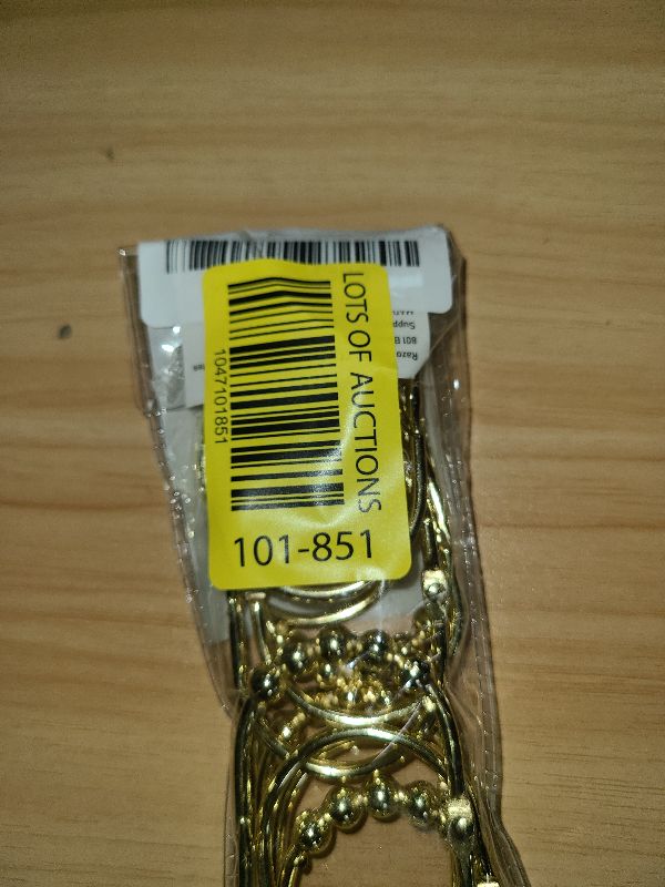 Photo 1 of 2 Lb. Depot Wide Shower Curtain Rings - Set of 12 Easy Glide Rollers with Decorative Gold Finish - Stainless Steel Shower Hooks for Straight and Curved Rods - Decorative and Durable for Any Bathroom