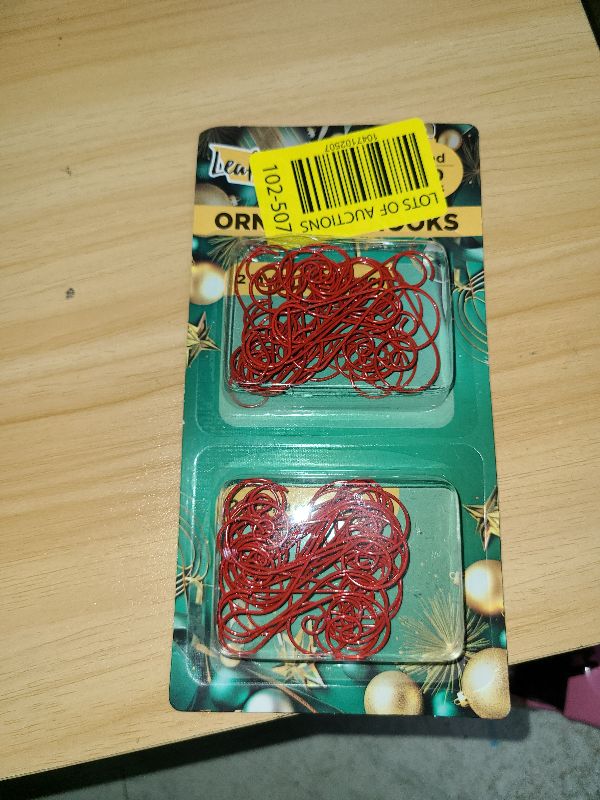 Photo 1 of 50 pcs S-Shaped Christmas Ornament Hooks – Perfect Ornament Hangers - Red Ornament Hooks for Christmas Trees Decoration