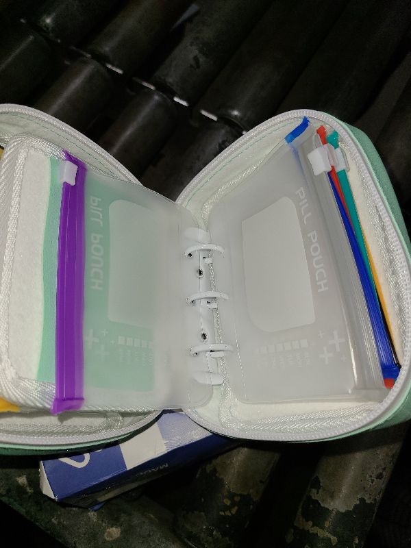 Photo 1 of A8 Waterproof Pill Organizer Set, Twice-Daily Large Pill Organizer for Seven Days, Pill Storage with 14 Color-Coded Pouches, Reusable Travel Medicine Organizer