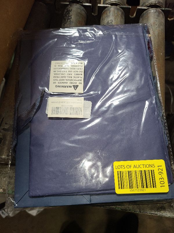 Photo 1 of 6 Pack Medium 10.5"x4"x8.1" Blue Gift Bags with Tissue Papers, Kraft Shopping Bags with Ribbon Handles, Retail Wrapping Set for All Occasions
