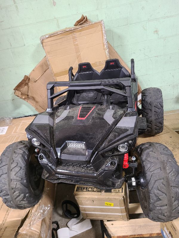 Photo 1 of 2 Seaters 24V Ride on UTV with Remote Control,10AH Battery, 400W Powerful Motors with 17" EVA Wheels, 20.5“ Seat Width Electric Ride Toy with Metal Suspension,
