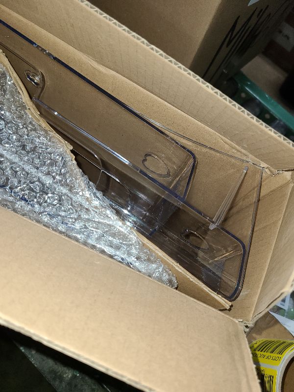 Photo 1 of 2 Pack Acrylic Brochure Holder 8.5 x 11 in, 2 Tier Brochure Display Stand with Removable Divider for 4 x 9 in Trifold Pamphlets, acrylic flyer holder 8.5 x 11 Stands for Flyer, Pamphlet, Magazine