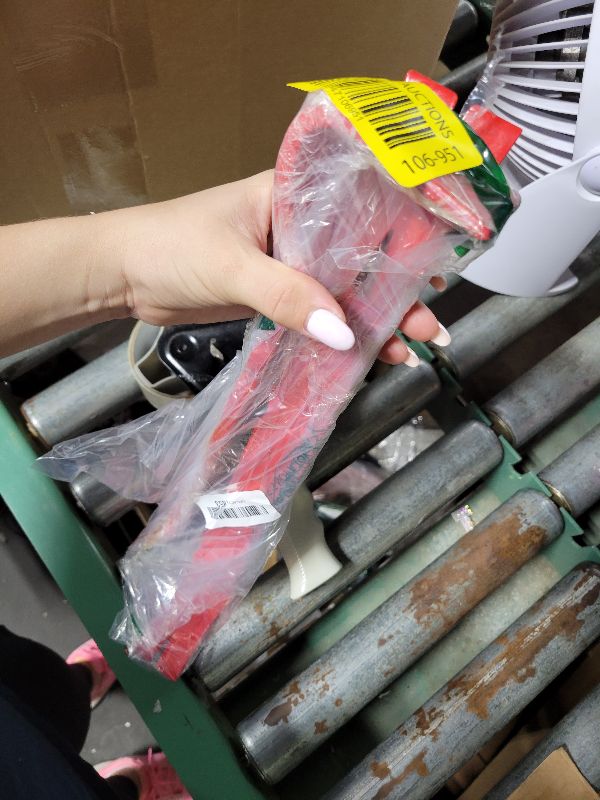 Photo 1 of 15'' Super Thick Flat Pry Bar Crow Bar Nail Puller, Angled Curved Head Metal Wood Board Tire Nail Removing Tool Wrecking Prying Tool Heavy Duty Car Escape Tool Red