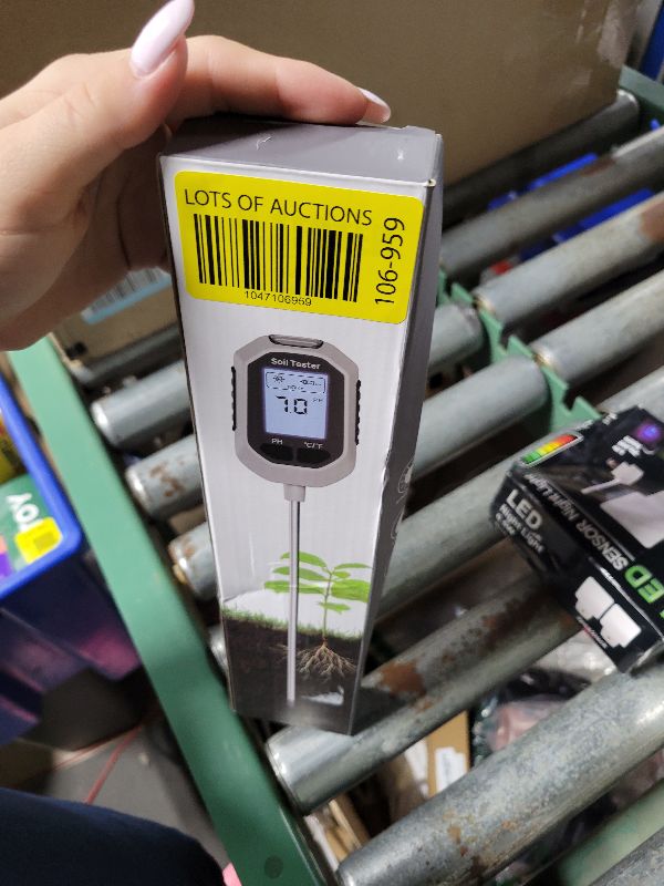 Photo 1 of 4-in-1 Soil Moisture Meter Digital Plant Temperature/Soil Moisture/PH Meter/Sunlight Intensity Backlight LCD Display Soil Test Meter for Gardening, Farming and Outdoor Plants
