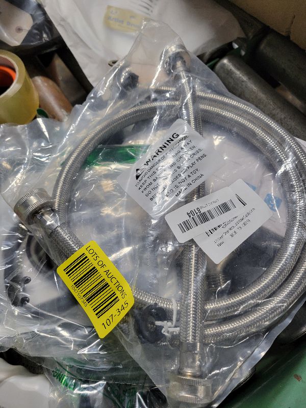 Photo 1 of 4 Ft Steam Dryer Hose Installation Kit - 90 Degree Elbow Stainless Steel Hose, 1 Ft Inlet Adapter and Y Connector, Fits All Normal Household Water Supply Lines by TOMOON