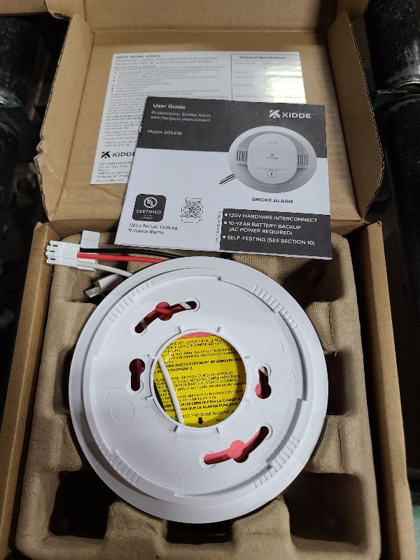 Photo 1 of Kidde, 20SA10, Hardwired Smoke Detector, 10-Year Battery Backup, Interconnectable, LED Warning Light Indicators