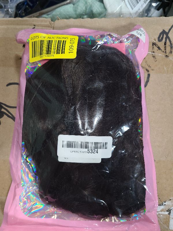 Photo 1 of 20in Wavy Curl Clip-In Hair Topper Wiglets with Fringe Bang for Women with Thinning Hair - Dark Brown Synthetic