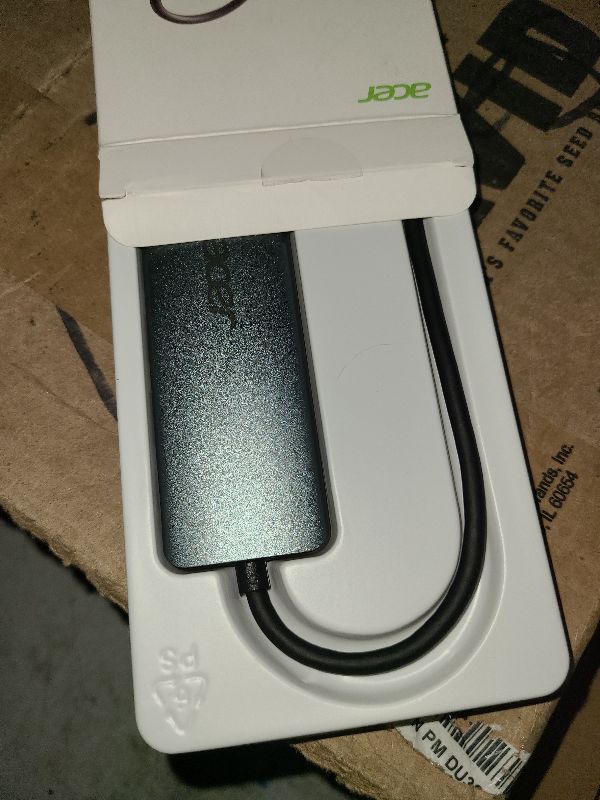 Photo 1 of Acer USB C Hub, 7 in 1 USB C to HDMI Splitter, 2 USBA 3.1 GEN1 and 5Gbps Type-C Data Port, Type C Adapter with 4K HDMI Port, PD 100W Charging, SD Card Reader, for Laptop, PC, Desktop and More