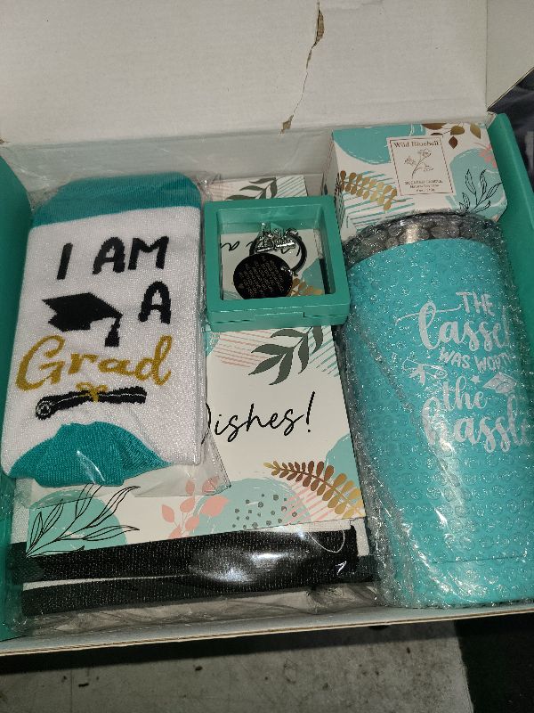 Photo 1 of 2025 Graduation Gifts for Her, Best College Graduation Gifts Basket, Cool Master Degree Grad Gifts Box, Congratulations Gifts Set for Graduates Women Daughter Sister Friends Nurse with Canvas Tote Bag