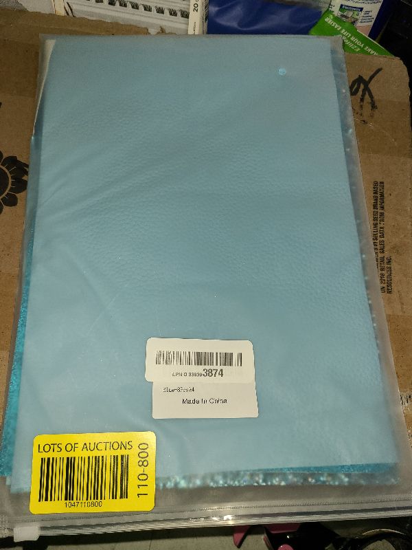 Photo 1 of 8 Pieces 8x12 Inch Blue Series Faux Leather Sheets Including 7 Kinds Leather Sheets for Leather Bows and Earrings Making