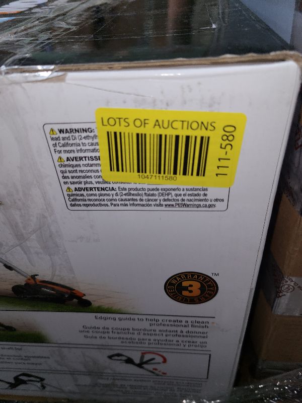 Photo 1 of WORX WG896 12 Amp 7.5 Inch Electric Lawn Edger & Trencher, Orange and Black