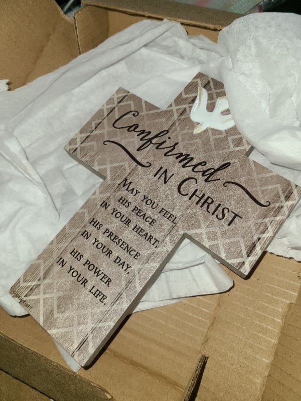 Photo 1 of Abbey Gift (Abbey & CA Gift 8"x6" Confirmation Boxed Wood Cross W/Easel, 8" x 6" x 1" inches, Multi