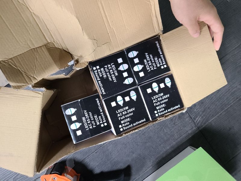 Photo 1 of 8 Pack Color Rotating Bulb E26, RGB Color Changing Party LED Bulbs Colored LED Strobe Light Bulb Multi Crystal Stage Lights for Disco, Birthday Party Club Bar for Parties, Photography