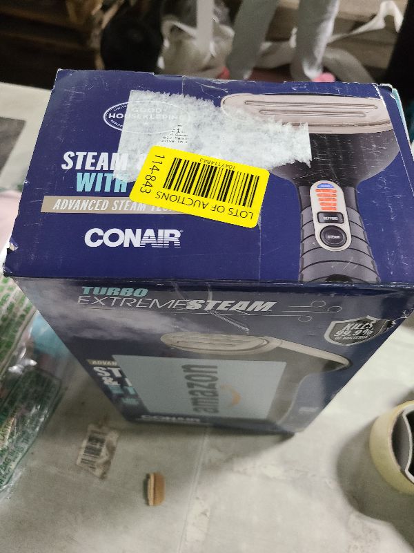 Photo 1 of     Shop all Conair

Conair Turbo ExtremeSteam Handheld Garment Steamer: 1875W, 20 Min Steam, 6.6oz Tank, Aluminum Sole Plate, 9' Cord