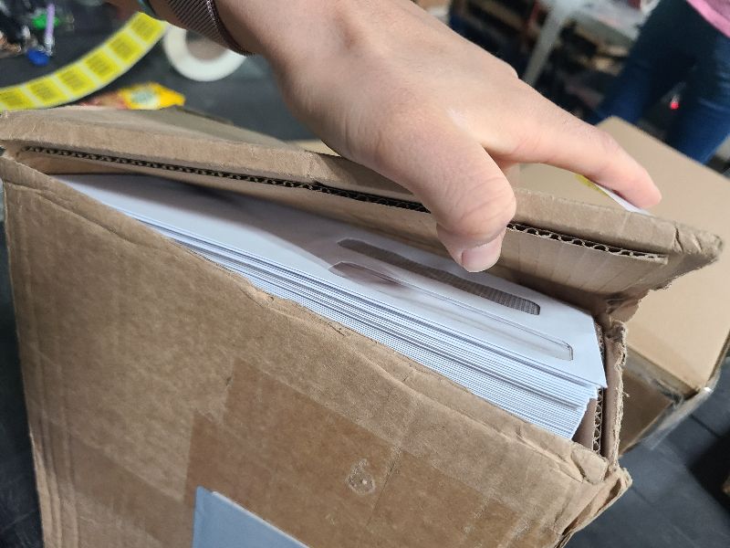 Photo 1 of 500 No. 8 Flip and Seal Double Window Security Check Envelopes - Designed for Quickbooks Printed Checks - Number 8 Size 3 5/8 Inch x 8 11/16 Inch