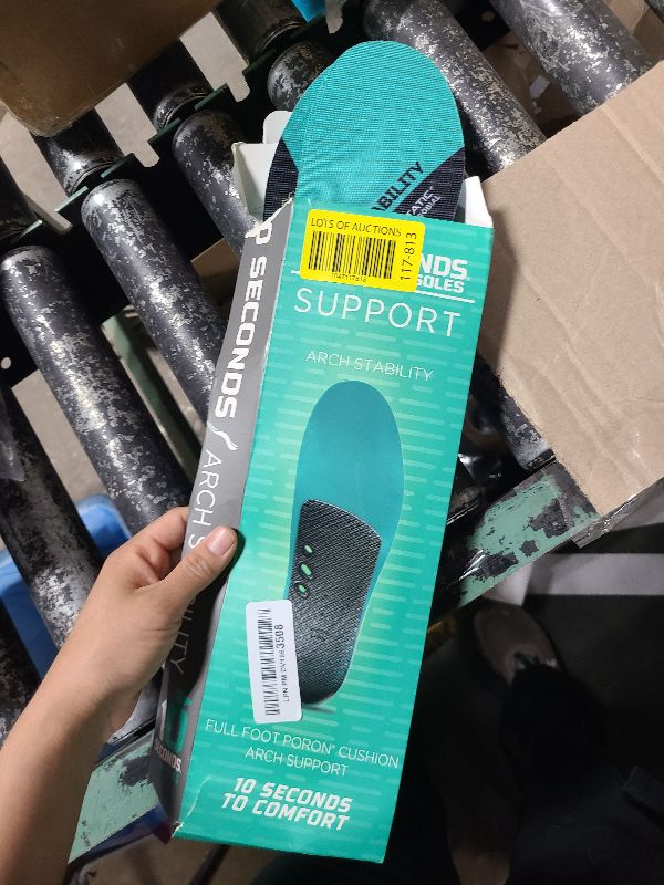 Photo 1 of 10 Seconds - 3720 Stability Insole: Firm Arch Support - High Arch Height - Firm Cushioning, High Shock Absorption, Trim to Fit, Shock Absorbing Memory Foam with Stability Plate (M 9, W 11)