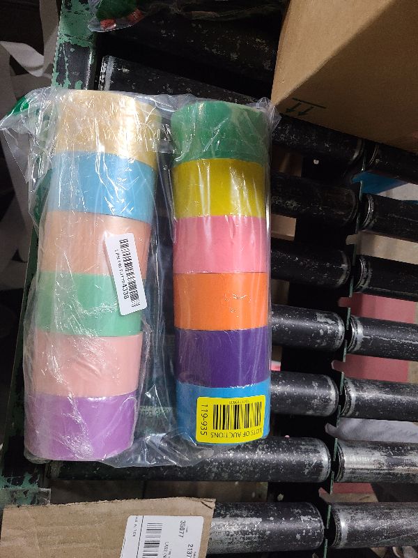 Photo 1 of 12PCS Colored Sticky Ball Tape Handmade, Tapes Roll Tape DIY Crafts, Educational Sensory Toy Funny DIY Toy Making, Candy Color Decompression Rolling Adhesive, Viral Colorful (3.4 x 1.9)