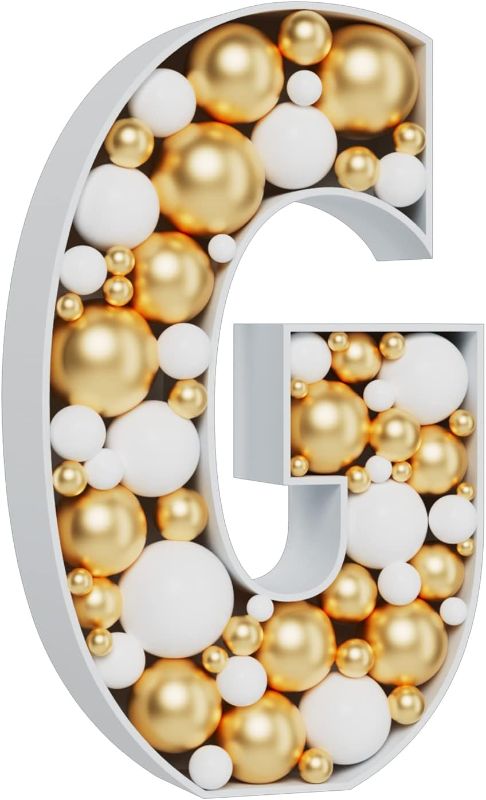 Photo 1 of 3FT Large Marquee Letters Mosaic Balloon Frame Pre-cut Foam Board Marquee Light Up Letters A for Birthday Party Decorations,Wedding,Baby Shower DIY Party Supplies (Letter A)
