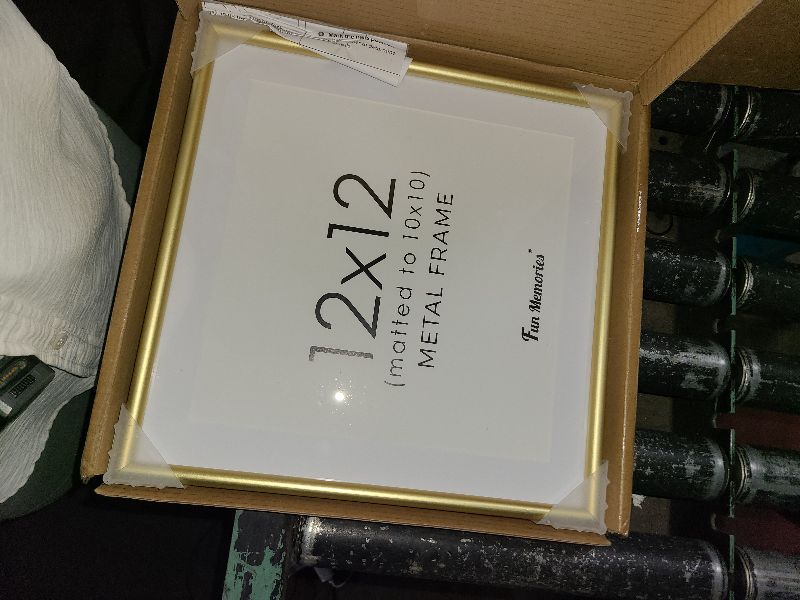 Photo 1 of 12x12 Picture Frame Gold, Square 12"x12" Frame Aluminum Photo Frame with Tempered Real Glass, 12x12 Picture Frame with Mat for 10x10, 12 x 12 Frame for Wall